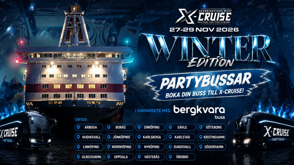 X-CRUISE – Partybuss Sundsvall–Stockholm